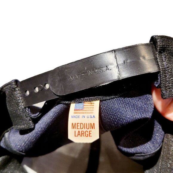 Vintage 90s Navy Blue Funny Graphic Trucker Hat Cap Snapback - Picture 4 of 5